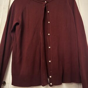 Karen Scott Deep Red Cardigan Sweater